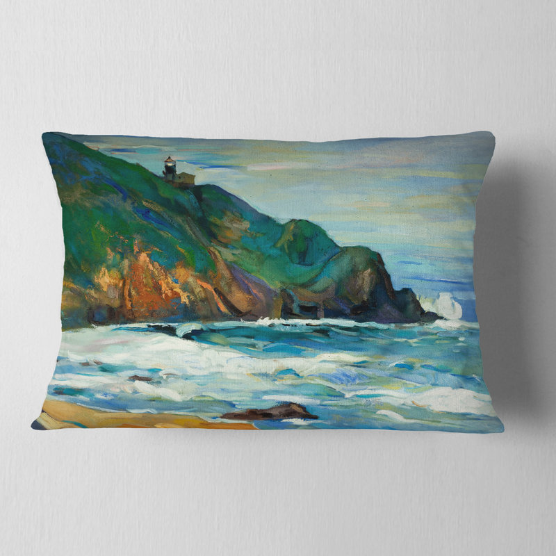 Lighthouse - Landscape Printed Throw Pillow