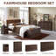 table d'appoint style ferme avec station de charge, commode 2 tiroirs pour la chambre à coucher-1750995495