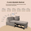 Canapés et fauteuils convertibles 4 en 1, canapé-lit simple extensible avec dossier réglable à 6 positions, canapé-lit avec 2 coussins, gris