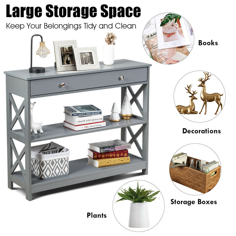 Union 100 cm W Console Table, Grey