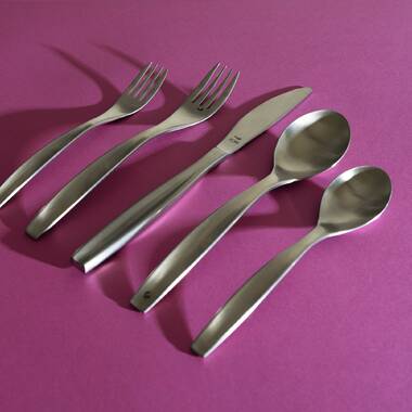 20-Piece Tower Modern Brushed Silver Flatware Set + Reviews