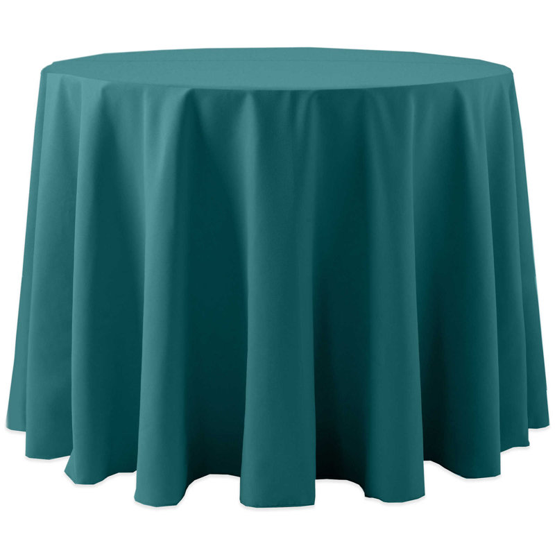 Ultimate Textile -2 Pack- Cotton-Feel 102-Inch Round Fine Dining Tablecloth, Ivory Cream, 108" x 108", Teal, 2
