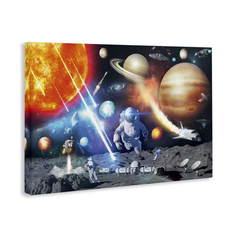 «Space & Astronauts Collage» par Reinders, H 24 po x l 36 po