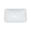 Lavabo de salle de bain semi-encastré en céramique blanc et noir 19 po x 12 po - vasque de comptoir