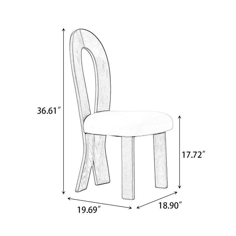 Walnut Solid back side Chair(Set of 2)