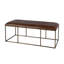 Dalee 48 in. W Leather and Iron Backless Upholstered Bench