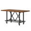 Table de salle à manger à hauteur de comptoir de 63 po pour 6 personnes, table rectangulaire industrielle à hauteur de bar avec structure en métal robuste et repose-pieds, grande table de cuisine rustique brune pour la salle à manger