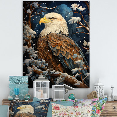 Scène d'aigle enneigé - aigle, art mural