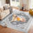 Washable Area Rug, Vintage Retro Carpet with Non-Slip Backing, Floral Pattern Floor Rugs for Entryway, Kitchen, Bathroom, Living Room, Hallways, Bedroom, Gray-114287022