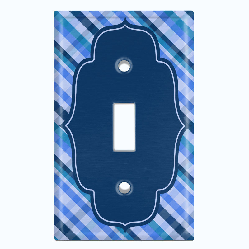 Patterned 1 - Gang Toggle Light Switch Standard Wall Plate, Blue