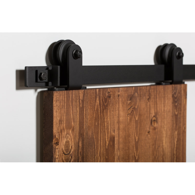 Ensemble de quincaillerie pour porte de grange coulissante 307, Noir, 60 po