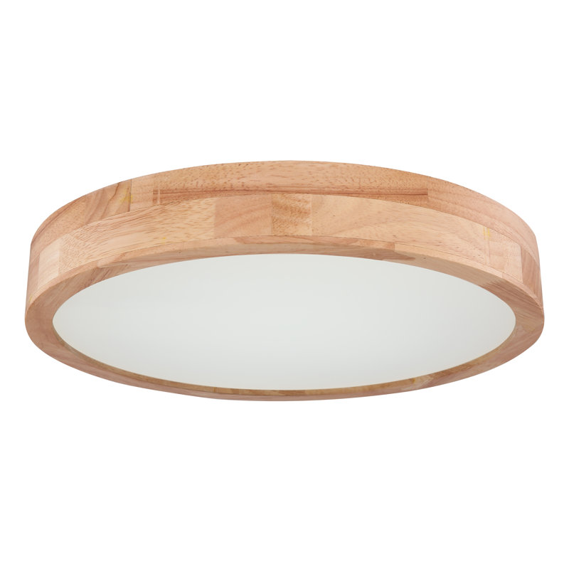 Perdomo Plastic LED Flush Mount, Wood Optic