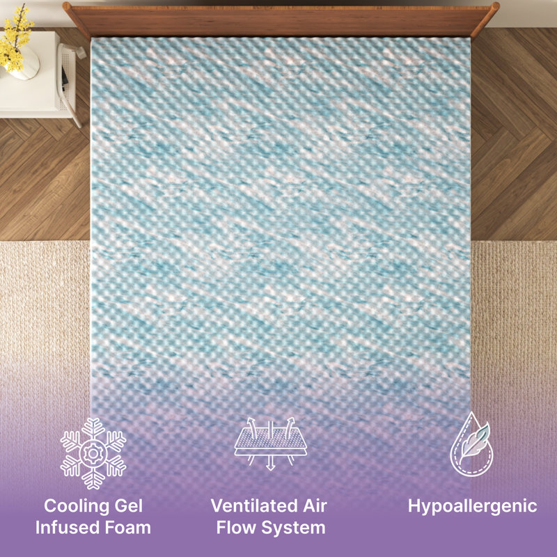 Egg-Shell Swirl 3'' Gel Memory Foam Mattress Topper, Full / Double