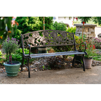 Middlebrook Rose Cast Iron Park Bench by Canora Grey