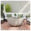 Table basse imperméable 35,43 po moderne pour l'extérieur et l'intérieur, conception en ciment Mgo durable, convient aux terrasses, jardins, arrière-cours et salons (blanc)-431468748