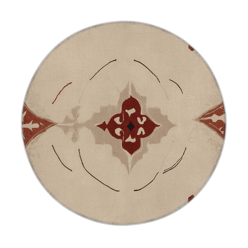 Chiseled Pathways Indoor And Outdoor Area Rug, Round 5'