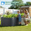  Ensemble de jardinière surélevée galvanisée pour grand jardin, grande boîte à fleurs ovale de 8 x 4 x 2 pi pour l'extérieur, double renforcement par barre verticale et barre transversale avec doublure