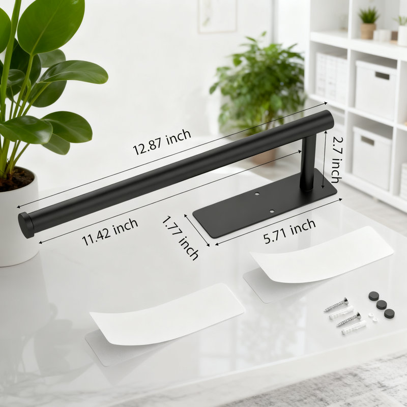 Porte-essuie-tout sous armoire, support mural auto-adhésif sans perçage, organisateur de cuisine et de salle de bain en acier inoxydable, peu encombrant pour la maison ou le véhicule récréatif