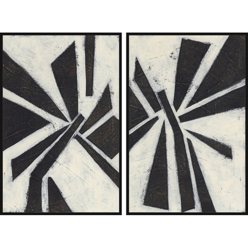 Pinwheel Diptych - impression d'art graphique, H 24 po x l 16 po x L 1,5 po