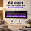 Cheminée électrique intelligente WiFi 60 po, murale/encastrable, 16 couleurs de flamme, télécommande et application compatibles avec Alexa, chauffage d'appoint avec minuterie de 9 h et thermostat pour salon/chambre-1739410361