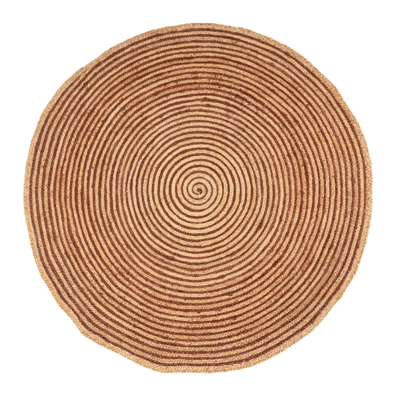 Tapis d'intérieur en jute tressé à la main Parksley, Rond 8 pi