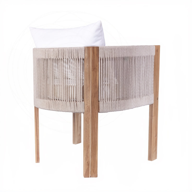 Ensemble de 2 chaises d'extérieur avec corde beige Matéria