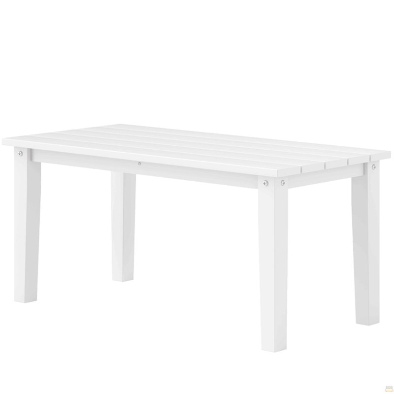 Outdoor Table,Rectangle Outdoor Coffee Table, White