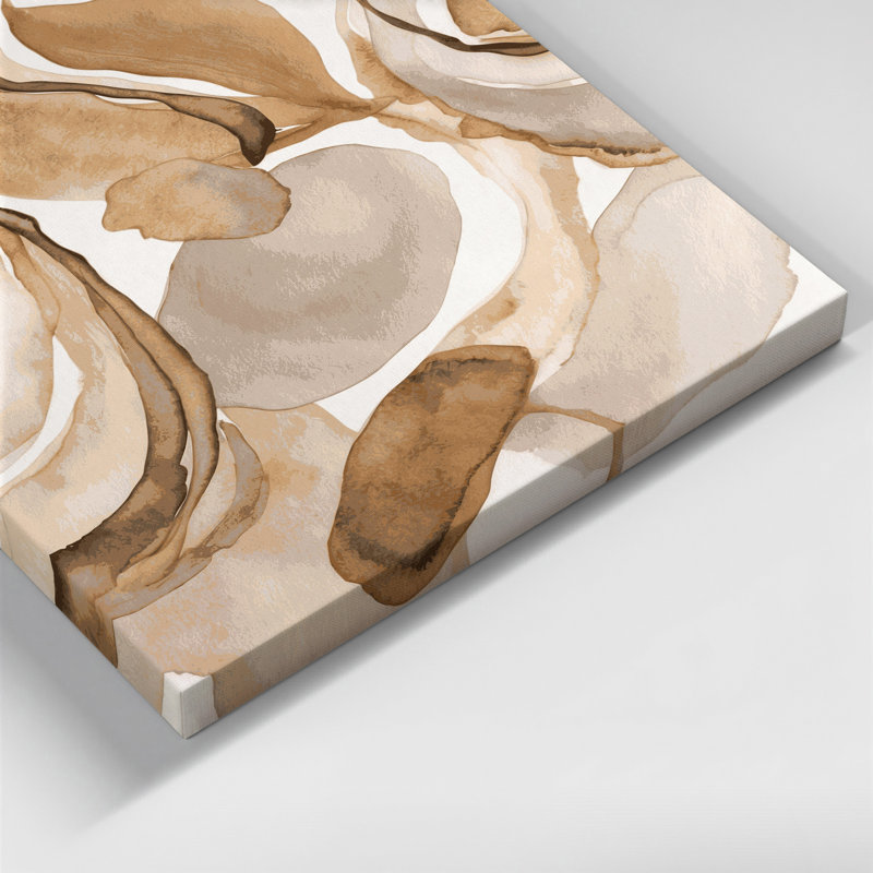 Aquarelle abstraite, art mural sur toile beige, H 16 po x l 20 po