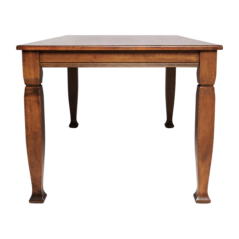 Walnut Solid Wood Rectangular Dining Table with Turned Legs