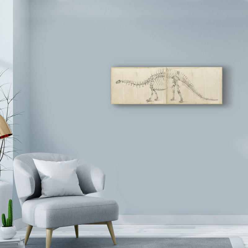 «Dinosaur Study I» par Ethan Harper - reproduction d'art sur toile tendue, H 8 po x l 24 po x P 2 po