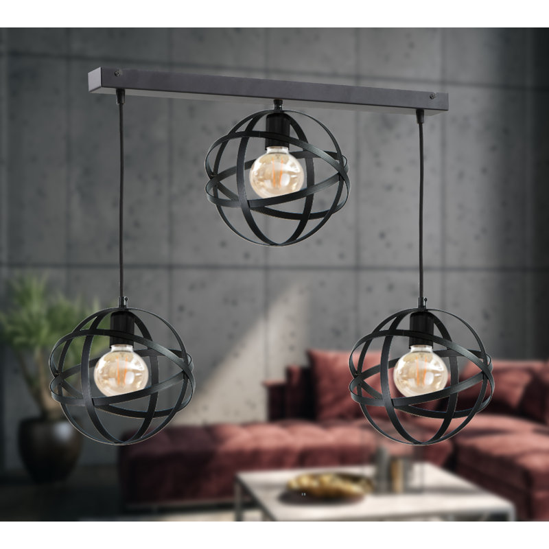 Bobbi-Rose 3 - Light Kitchen Island Pendant, Black, Black