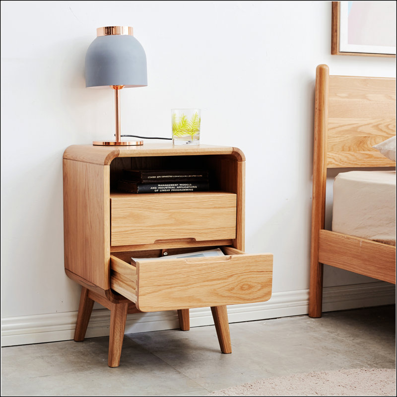 Table de chevet en bois massif Pure