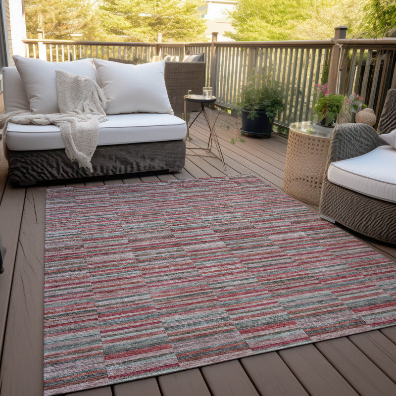 Colier Striped Indoor / Outdoor Rug, Rectangle 8' x 10'