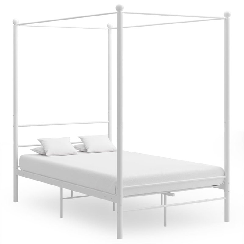 Azeezah Metal Bed, White, 140 x 200 cm