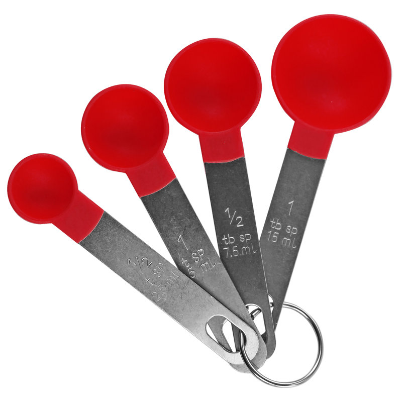 Ensemble de 4 cuillères à mesurer 4 pièces, Rouge