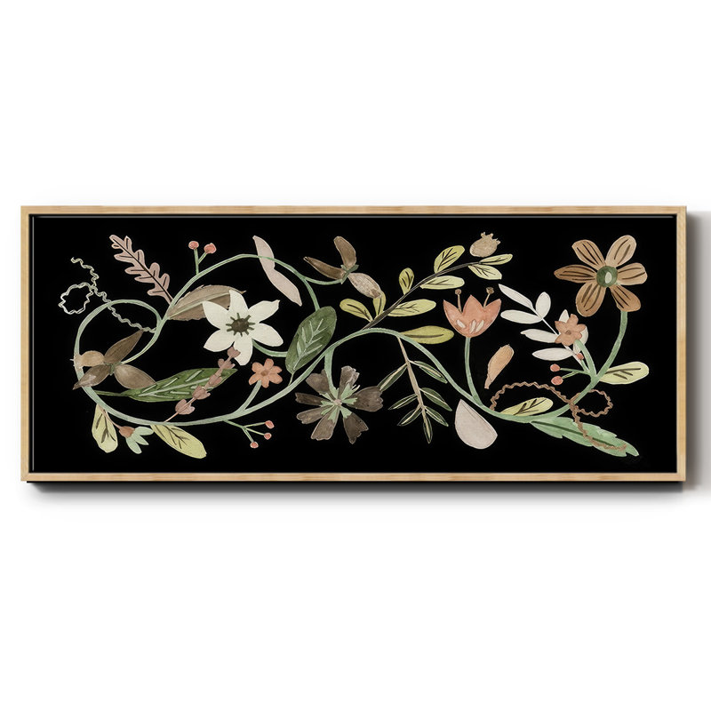 Pressed Flowers I - Framed Canvas, 8" H x 20" W