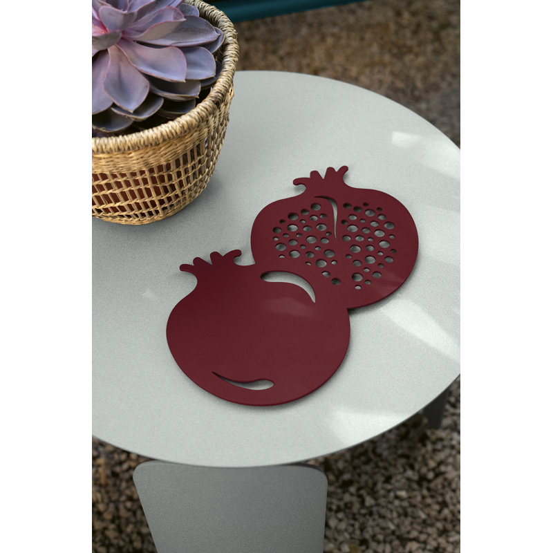 Pomegranate Trivet 10.2" x 6.7", Honey Textured