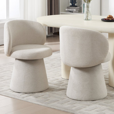 Swivel Upholstered Dining Chair With Backs