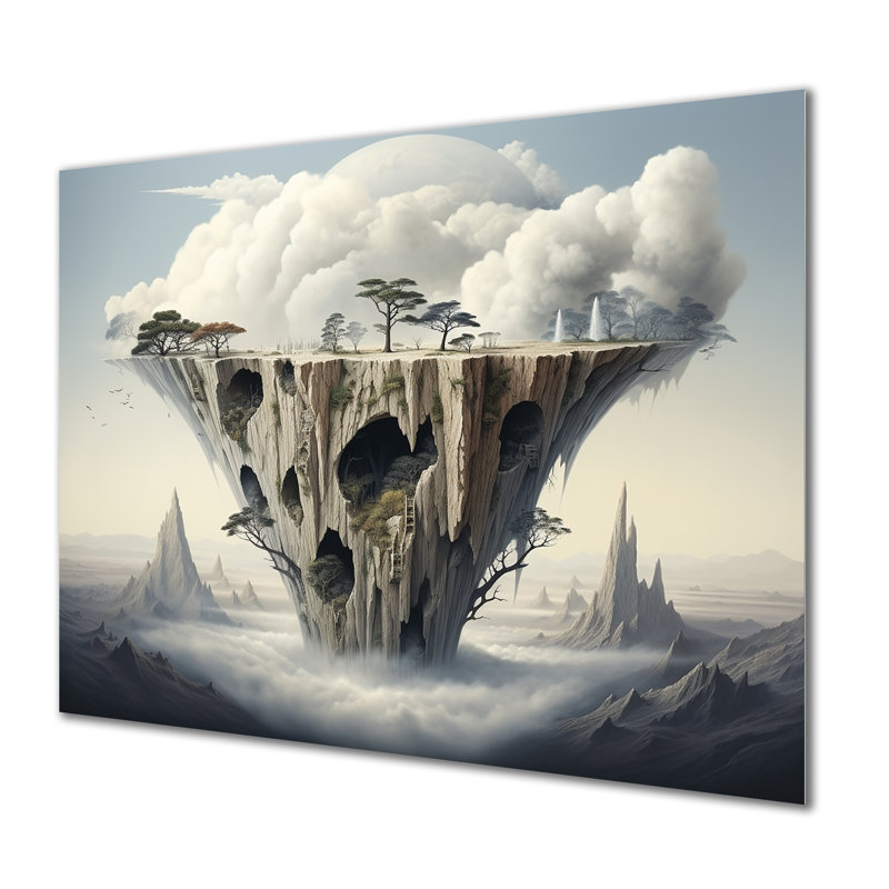 «Mind - Blowing surréaliste paysage III», art mural surréalisme en métal, H 12 po x l 20 po x P 1 po