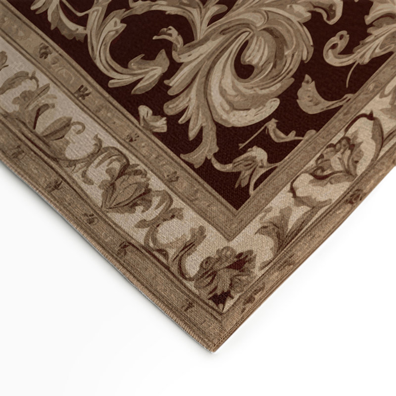 Tapis d'intérieur et d'extérieur brun français, Rectangulaire 3 pi x 5 pi