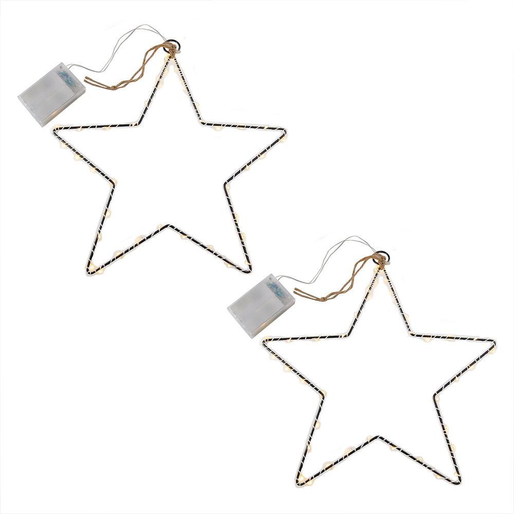 Battery Operated LED Lighted Metal Stars