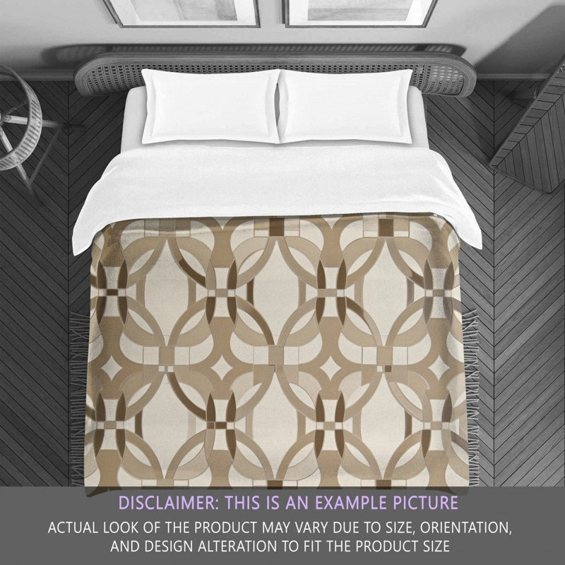 Literie Funky, Géométrique blanc / beige, Édredon très grand