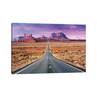 Road To Monument Valley, Sunset by Susanne Kremer - Print on Canvas