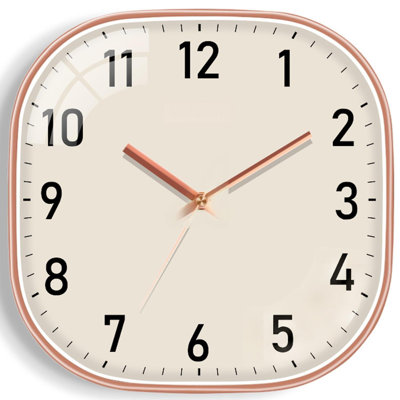 Wall Clocks Battery Operated, 12 Inch Silent Wall Clock, Non Ticking Square Analog Decorative Wall Clocks