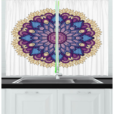 Floral Pointed Kitchen Curtain