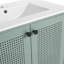 Ensemble de meuble-lavabo simple 29,75 po avec plateau en bois massif Kerrid-319412798