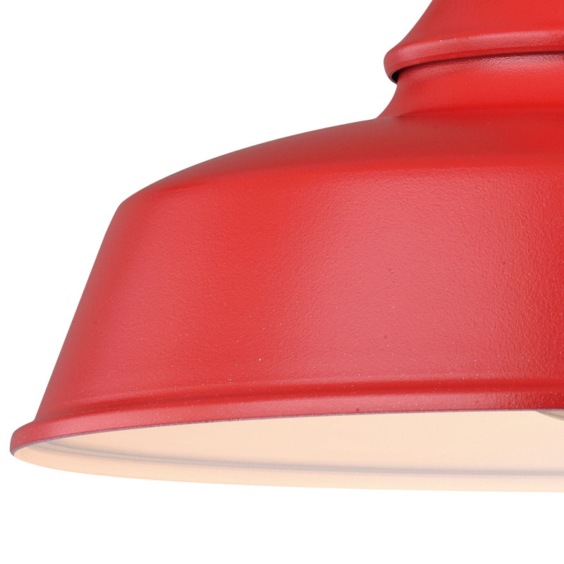 Luminaire de grange d'extérieur avec crépuscule à l'aube Gunnora, Rouge / Blanc, H 9 po x l 9 po x P 13,25 po