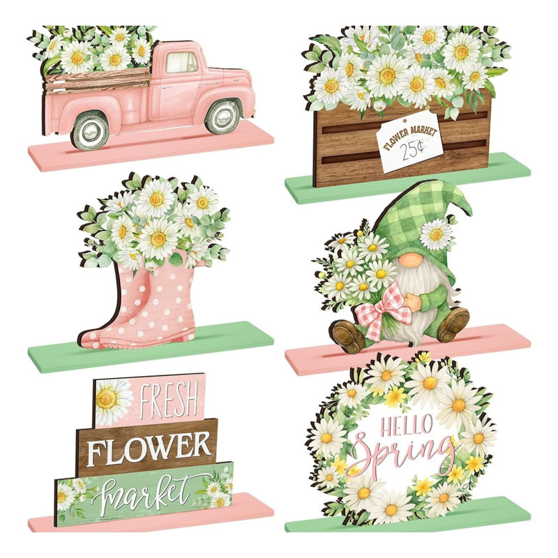 Ensemble de 6 décorations de table Spring Daisy