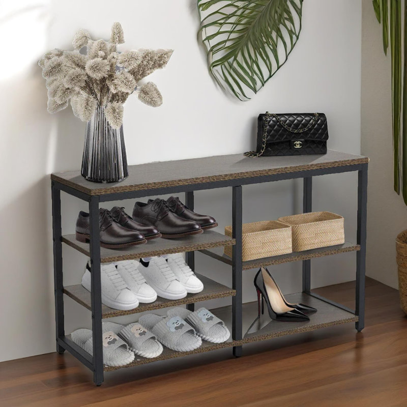 10 Pair Shoe Rack Storage Organiser Entryway Hallway Industrial Home Furniture