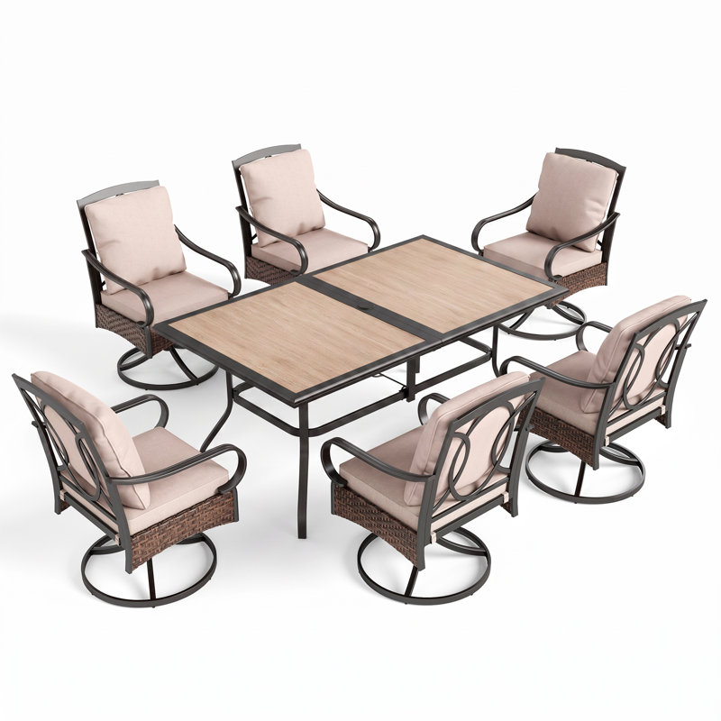 6 - Person Patio Dining Set with Rectangular Table